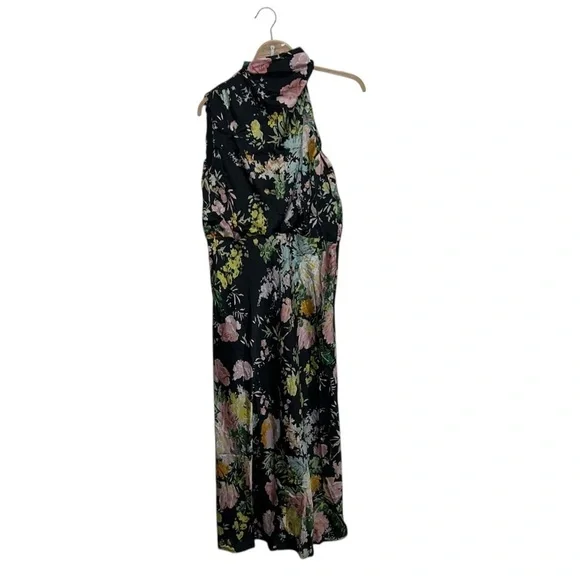 Petal+Pup Annabelle Halter Neck MIDI Dress Black Floral Size Large NWT - Picture 7 of 12